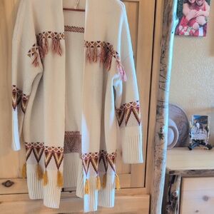 Matilda Jane Cream and Brown Geometric Cardigan